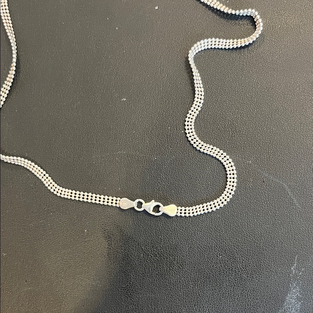 Sterling Silver Triple Strand Necklace - Picture 4 of 4